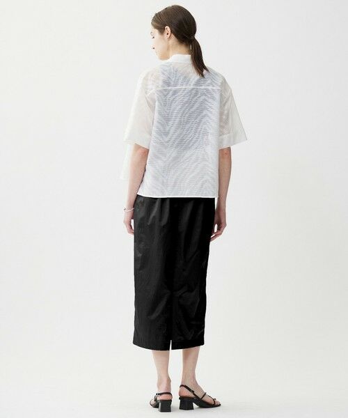 L size ONWARD(大きいサイズ) / エルサイズオンワード ミニ・ひざ丈スカート | メタリックナイロンサテン コクーンスカート | 詳細7