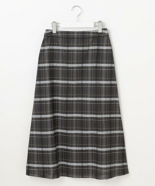 L size ONWARD(大きいサイズ) / エルサイズオンワード ミニ・ひざ丈スカート | 【洗える】シアーチェック スカート | 詳細3