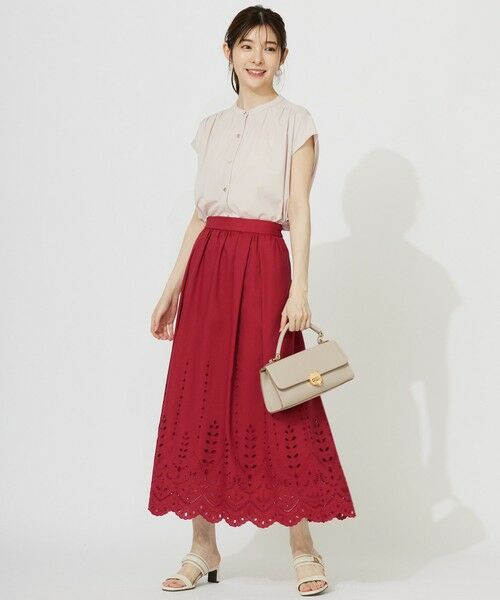 L size ONWARD(大きいサイズ) / エルサイズオンワード ミニ・ひざ丈スカート | 【洗える】カットワークエンブロイダリー スカート | 詳細11