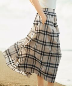 L size ONWARD(大きいサイズ) / エルサイズオンワード ミニ・ひざ丈スカート | 【カタログ掲載・洗える】シアーブライトチェック スカート