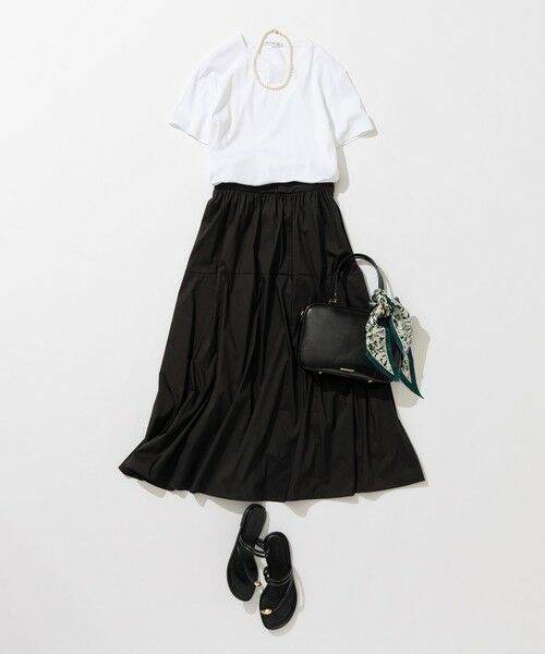 L size ONWARD(大きいサイズ) / エルサイズオンワード ミニ・ひざ丈スカート | 【接触冷感/撥水加工】ストレッチブロード ギャザースカート | 詳細6
