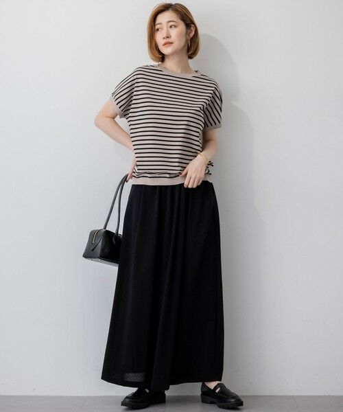 L size ONWARD(大きいサイズ) / エルサイズオンワード ミニ・ひざ丈スカート | 【WEB&一部店舗限定/接触冷感/洗える】ツイストコットンプレーティング スカート | 詳細9