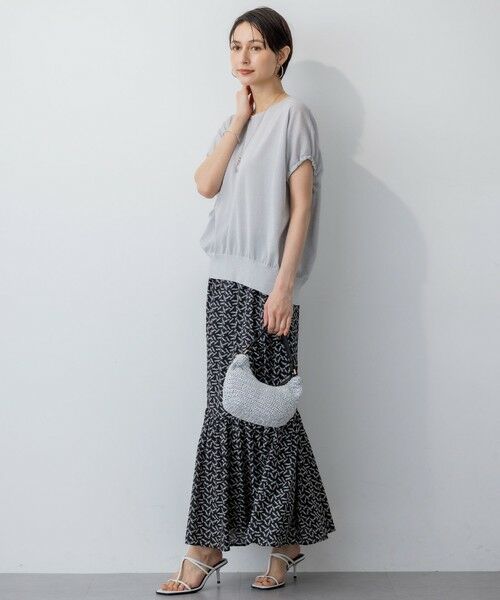 L size ONWARD(大きいサイズ) / エルサイズオンワード ミニ・ひざ丈スカート | 【洗える】エスパドリーユプリント ティアード スカート | 詳細5