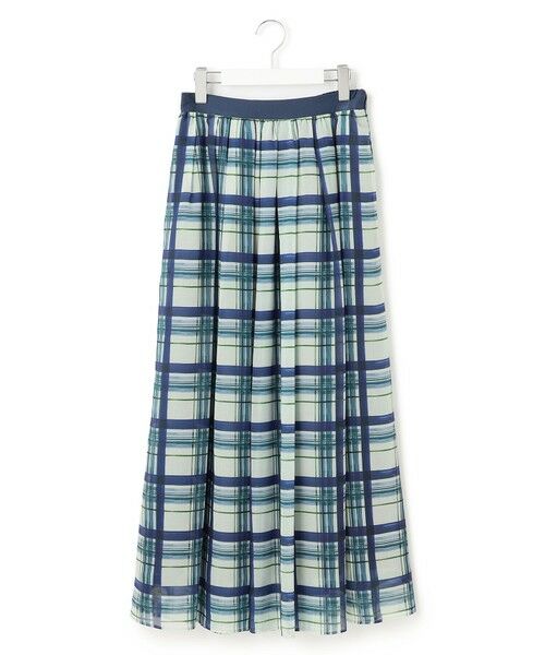 L size ONWARD(大きいサイズ) / エルサイズオンワード ミニ・ひざ丈スカート | 【WEB&一部店舗限定/洗える】手書き風チェックプリント ギャザー スカート | 詳細12