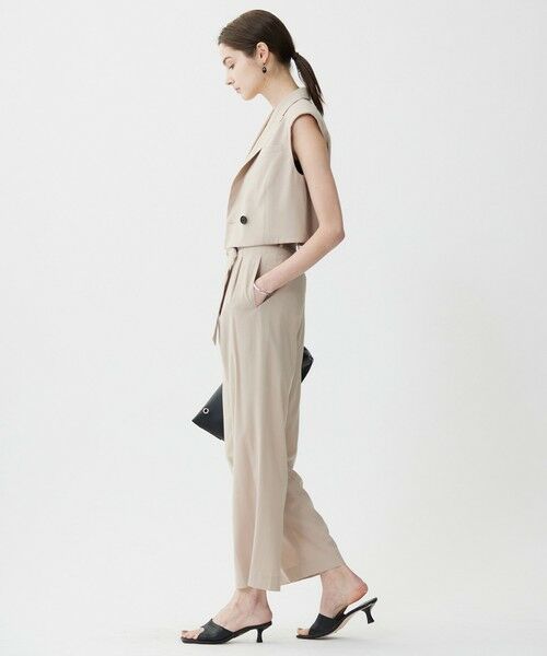 L size ONWARD(大きいサイズ) / エルサイズオンワード ベスト | 【接触冷感・UVカット・洗える】 T/Rドライリネン ショートジレ | 詳細3