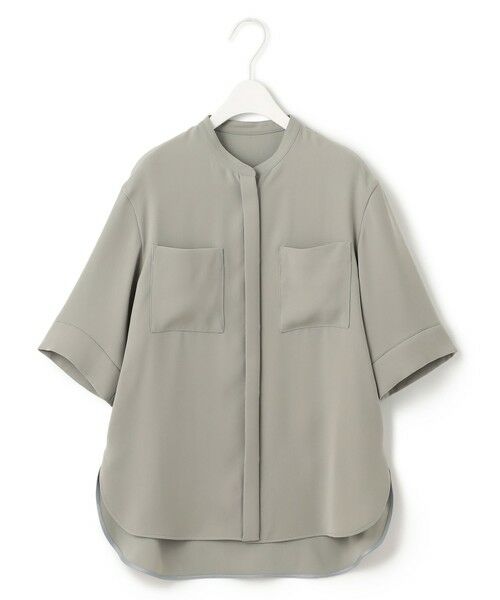 L size ONWARD(大きいサイズ) / エルサイズオンワード シャツ・ブラウス | 【UVカット・防シワ・洗える】ライトダブルクロス バンドカラーブラウス | 詳細2