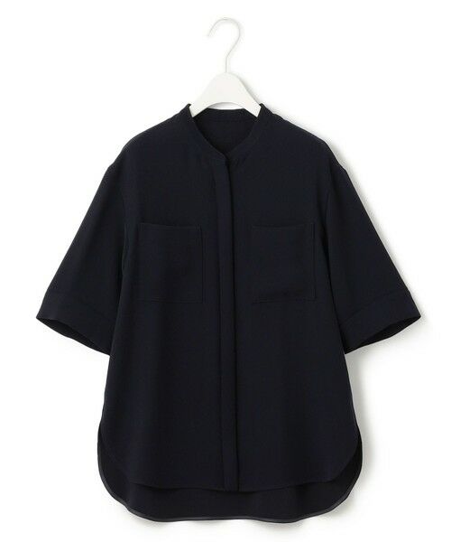 L size ONWARD(大きいサイズ) / エルサイズオンワード シャツ・ブラウス | 【UVカット・防シワ・洗える】ライトダブルクロス バンドカラーブラウス | 詳細10