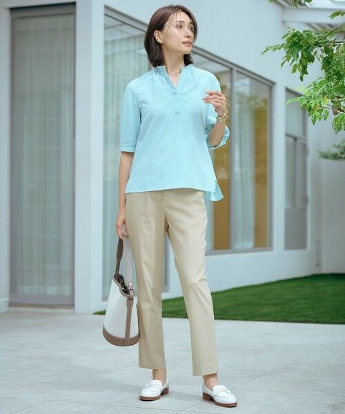 L size ONWARD(大きいサイズ) / エルサイズオンワード シャツ・ブラウス | 【洗える】SHEER ギンガム スキッパー ブラウス | 詳細3