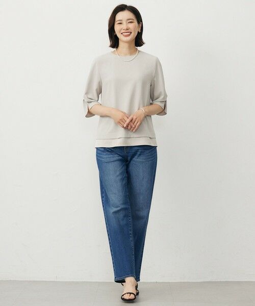 L size ONWARD(大きいサイズ) / エルサイズオンワード シャツ・ブラウス | 【洗える・吸水速乾・接触冷感・セットアップ対応】Light ジョーゼット ブラウス | 詳細4