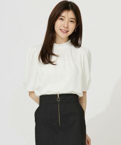 L size ONWARD(大きいサイズ) / エルサイズオンワード シャツ・ブラウス | 【洗える】フリルネックスタンド ブラウス