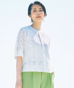 ブラウス シャツ 「洗える」Broche チェック レース ブラウス レディース 23区 ブラウス シャツ 「洗える」Broche チェック レース
