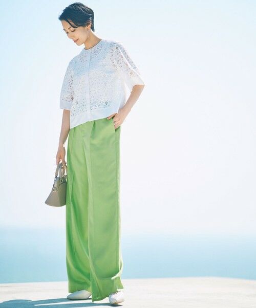 L size ONWARD(大きいサイズ) / エルサイズオンワード シャツ・ブラウス | 【カタログ掲載・洗える】フラワータイルレース ブラウス | 詳細2