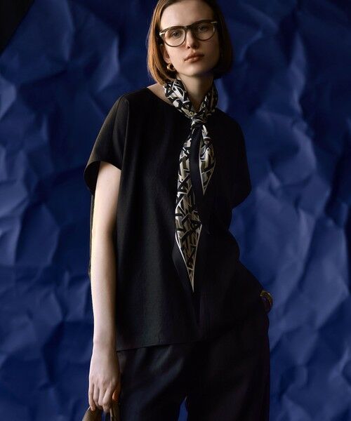 L size ONWARD(大きいサイズ) / エルサイズオンワード シャツ・ブラウス | 【洗える】トリアセスラブストレッチ フレンチスリーブ ブラウス | 詳細5