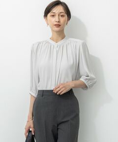 L size ONWARD(大きいサイズ) / エルサイズオンワード シャツ・ブラウス | ライトバックサテンアムンゼン ギャザーブラウス