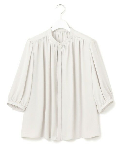 L size ONWARD(大きいサイズ) / エルサイズオンワード シャツ・ブラウス | ライトバックサテンアムンゼン ギャザーブラウス | 詳細5