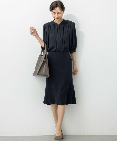 L size ONWARD(大きいサイズ) / エルサイズオンワード シャツ・ブラウス | ライトバックサテンアムンゼン ギャザーブラウス | 詳細13