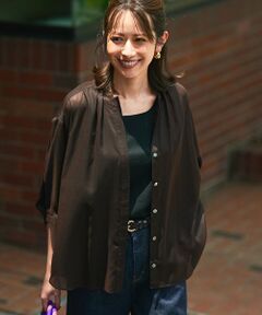 L size ONWARD(大きいサイズ) / エルサイズオンワード シャツ・ブラウス | 【洗える】シアービエラ タックデザイン ブラウス