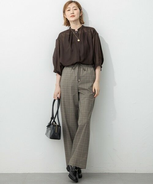 L size ONWARD(大きいサイズ) / エルサイズオンワード シャツ・ブラウス | 【洗える】シアービエラ タックデザイン ブラウス | 詳細5