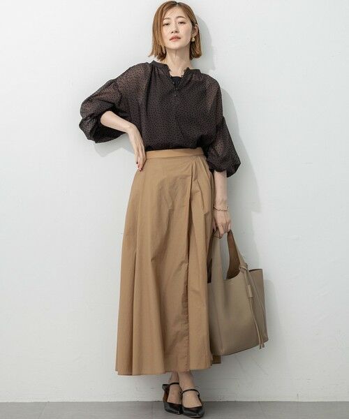 L size ONWARD(大きいサイズ) / エルサイズオンワード シャツ・ブラウス | 【洗える】ドットフロッキー ボリュームスリーブ ブラウス | 詳細5