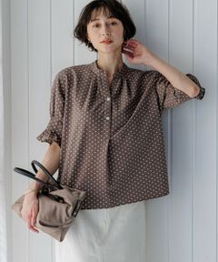 L size ONWARD(大きいサイズ) / エルサイズオンワード シャツ・ブラウス | 【WEB&一部店舗限定】ドットプリント サッカー ブラウス