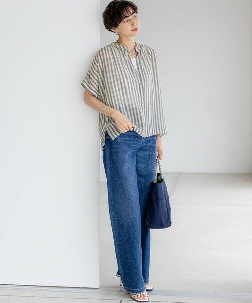 L size ONWARD(大きいサイズ) / エルサイズオンワード シャツ・ブラウス | 【WEB&一部店舗限定/洗える】ストライププリント シフォン ブラウス | 詳細11