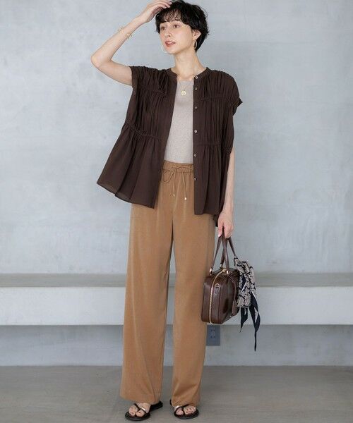 L size ONWARD(大きいサイズ) / エルサイズオンワード シャツ・ブラウス | 【接触冷感/WEB&一部店舗限定】レーヨンスパローン ティアード ブラウス | 詳細6