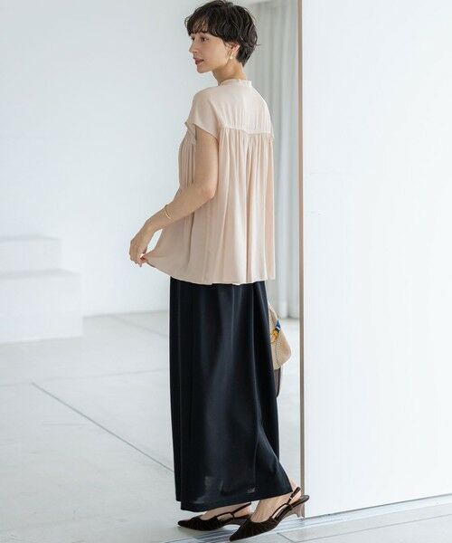 L size ONWARD(大きいサイズ) / エルサイズオンワード シャツ・ブラウス | 【接触冷感/WEB&一部店舗限定】レーヨンスパローン ティアード ブラウス | 詳細10