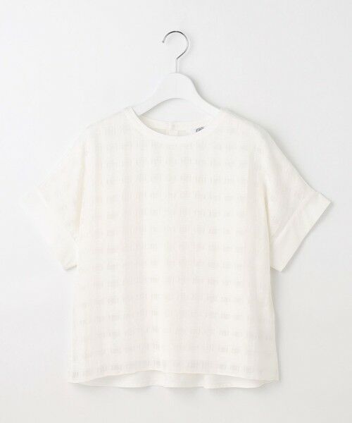 L size ONWARD(大きいサイズ) / エルサイズオンワード カットソー | 【洗える】チェックコンビジャージー カットソー | 詳細4