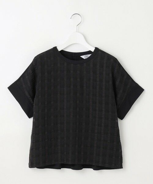 L size ONWARD(大きいサイズ) / エルサイズオンワード カットソー | 【洗える】チェックコンビジャージー カットソー | 詳細7