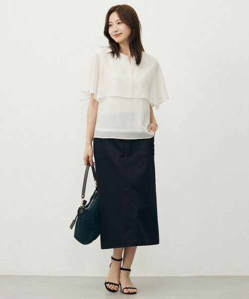 L size ONWARD(大きいサイズ) / エルサイズオンワード カットソー | 【洗える】シアーサッカーチェック カットソー | 詳細1