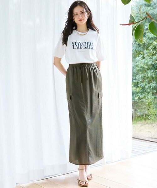 L size ONWARD(大きいサイズ) / エルサイズオンワード カットソー | 【SLOW/一部店舗限定】MVSコットン ロゴTシャツ | 詳細1