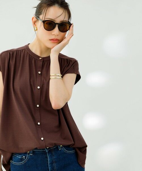 L size ONWARD(大きいサイズ) / エルサイズオンワード シャツ・ブラウス | 【接触冷感・UVカット・洗える】ハイストレッチスムース2WAY ブラウス | 詳細17