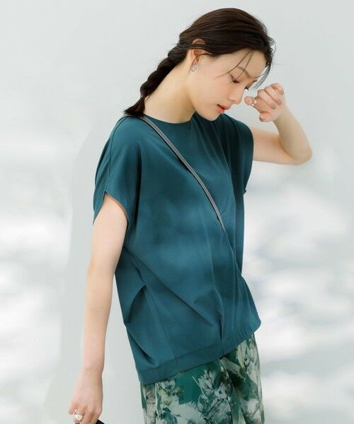 L size ONWARD(大きいサイズ) / エルサイズオンワード カットソー | 【接触冷感・UVカット・洗える】ハイストレッチスムースフレンチスリーブ カットソー | 詳細6