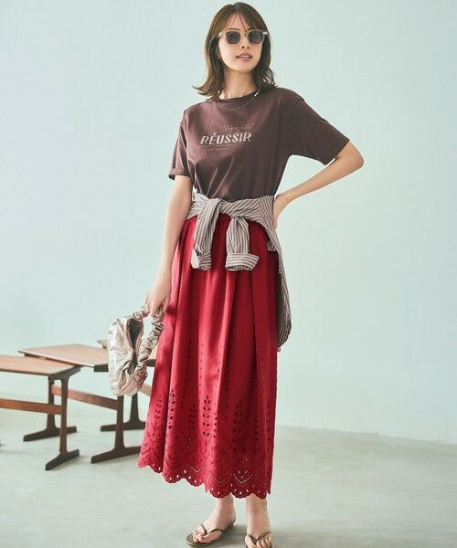 L size ONWARD(大きいサイズ) / エルサイズオンワード カットソー | 【洗える】ロゴ刺繍 Tシャツ | 詳細5