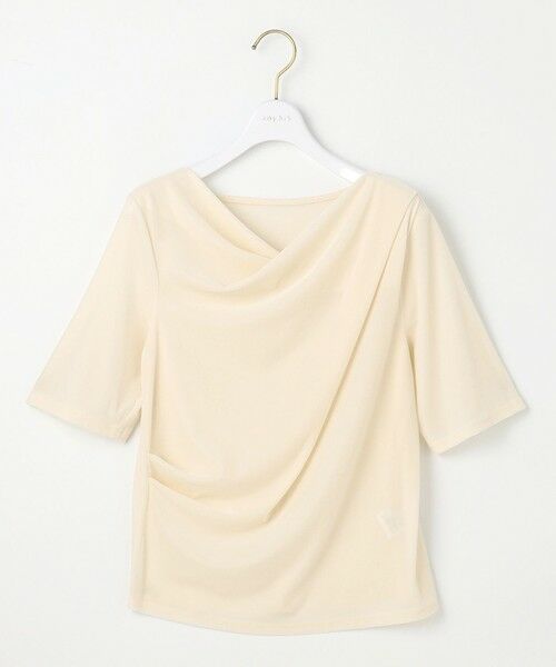 L size ONWARD(大きいサイズ) / エルサイズオンワード カットソー | 【洗える】シアーベロアドレープ Tシャツ | 詳細3