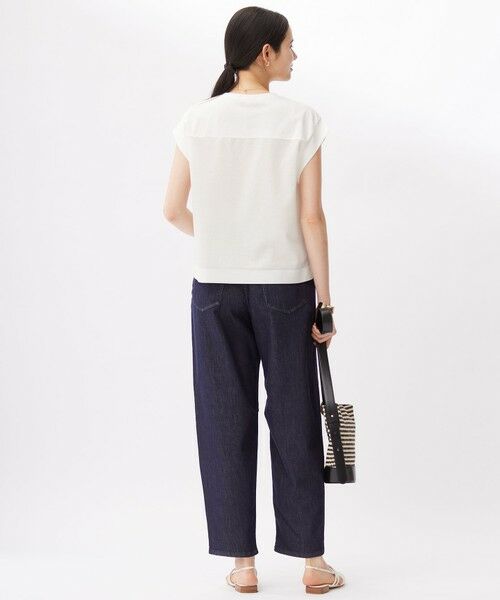 L size ONWARD(大きいサイズ) / エルサイズオンワード カットソー | 【カタログ掲載・洗える】リネンサッカーコンビブロッキング カットソー | 詳細7