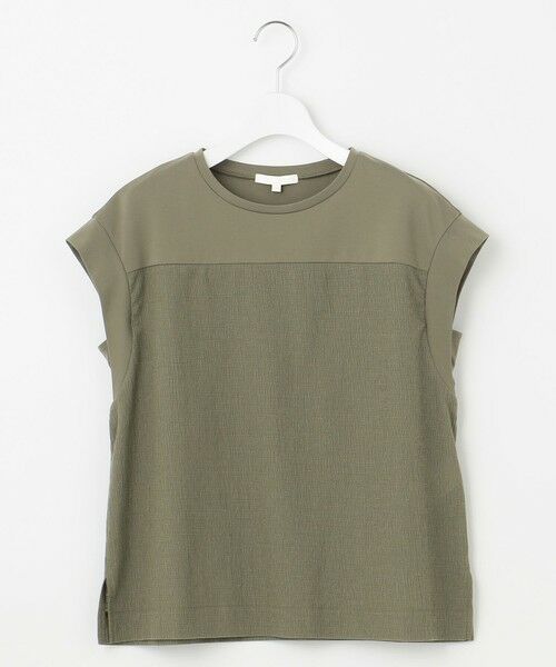 L size ONWARD(大きいサイズ) / エルサイズオンワード カットソー | 【カタログ掲載・洗える】リネンサッカーコンビブロッキング カットソー | 詳細20