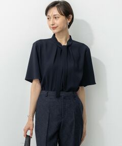 L size ONWARD(大きいサイズ) / エルサイズオンワード カットソー | 【UVカット/接触冷感/吸水速乾】ストレッチジョーゼット ボウタイ カットソー