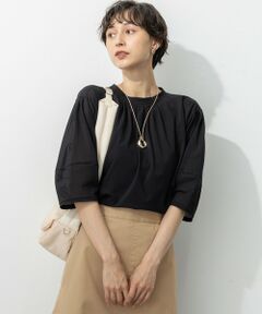 L size ONWARD(大きいサイズ) / エルサイズオンワード カットソー | 【洗える】クリアトリコットジャージー ギャザーフォルム カットソー