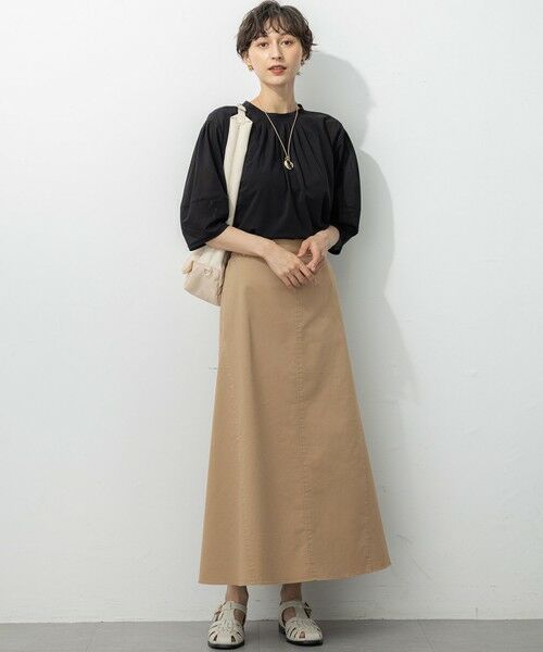 L size ONWARD(大きいサイズ) / エルサイズオンワード カットソー | 【洗える】クリアトリコットジャージー ギャザーフォルム カットソー | 詳細1