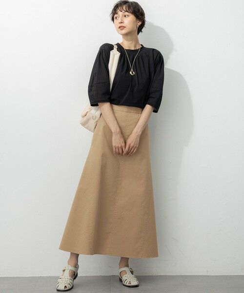 L size ONWARD(大きいサイズ) / エルサイズオンワード カットソー | 【洗える】クリアトリコットジャージー ギャザーフォルム カットソー | 詳細2