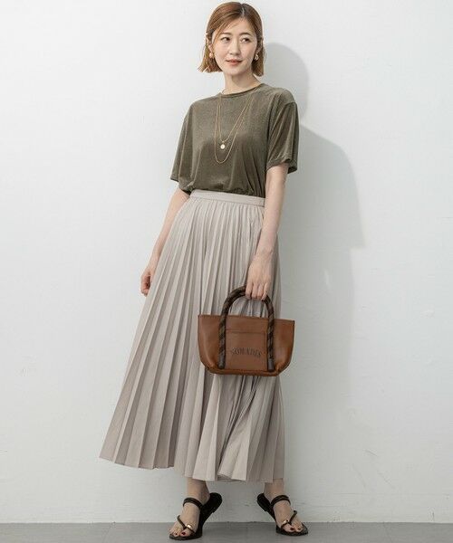 L size ONWARD(大きいサイズ) / エルサイズオンワード カットソー | 【洗える】シアーベロア リラックス Tシャツ | 詳細16