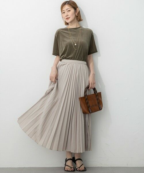 L size ONWARD(大きいサイズ) / エルサイズオンワード カットソー | 【洗える】シアーベロア リラックス Tシャツ | 詳細17