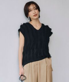 L size ONWARD(大きいサイズ) / エルサイズオンワード ニット・セーター | 【洗える】カットジャガード Vネックニット