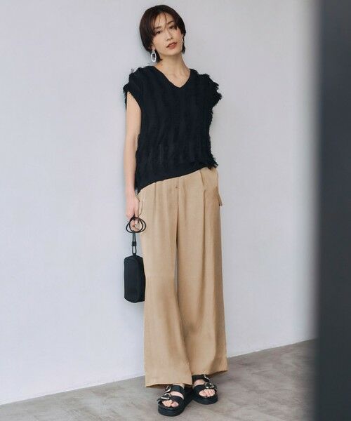 L size ONWARD(大きいサイズ) / エルサイズオンワード ニット・セーター | 【洗える】カットジャガード Vネックニット | 詳細5