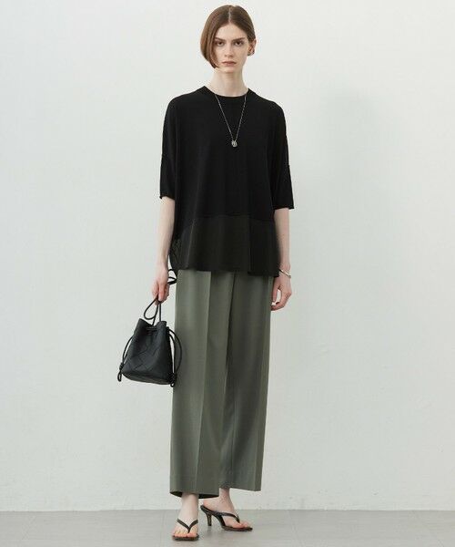 L size ONWARD(大きいサイズ) / エルサイズオンワード ニット・セーター | 【接触冷感・UVカット・洗える】VIS/NYハイゲージ シアーコンビニット | 詳細13