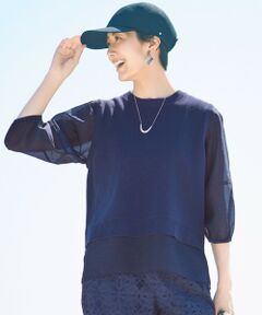 L size ONWARD(大きいサイズ) / エルサイズオンワード ニット・セーター | 【カタログ掲載・洗える】ハイツイストコットンアセテートプルオーバー ニット