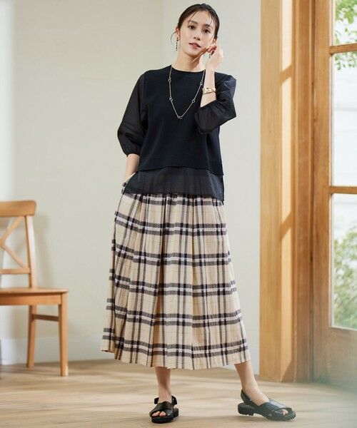 L size ONWARD(大きいサイズ) / エルサイズオンワード ニット・セーター | 【カタログ掲載・洗える】ハイツイストコットンアセテートプルオーバー ニット | 詳細9