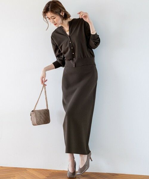 L size ONWARD(大きいサイズ) / エルサイズオンワード カーディガン・ボレロ | 【洗える/吊り干しOK】ヴィスコースストレッチ Vネック ニットカーディガン | 詳細11