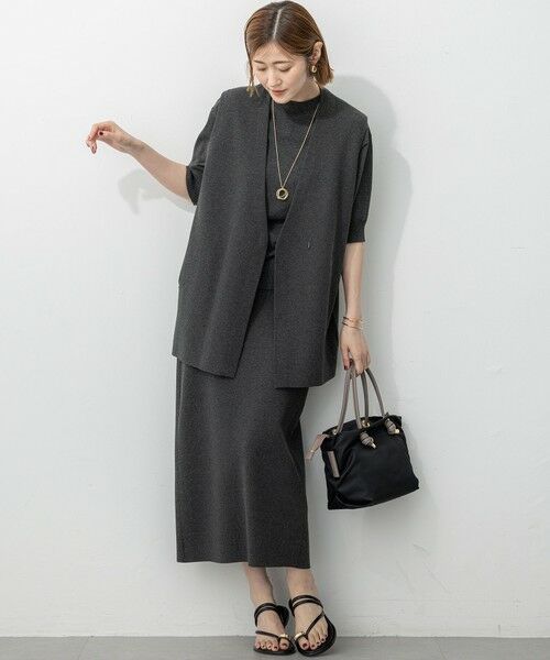 L size ONWARD(大きいサイズ) / エルサイズオンワード ベスト | 【洗える/吊り干しOK】ヴィスコースストレッチ ニットベスト | 詳細6